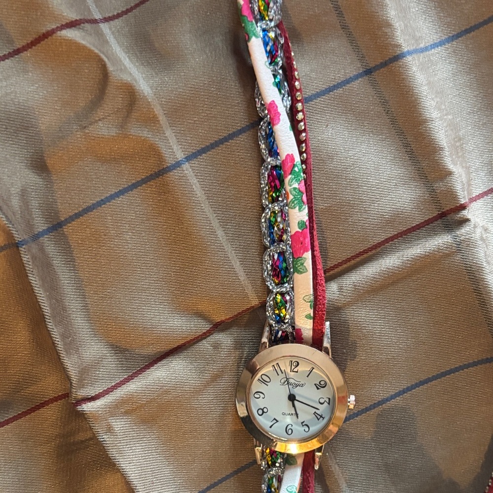 Floral Multi-Color Wrap Watch - Picture 2 of 3